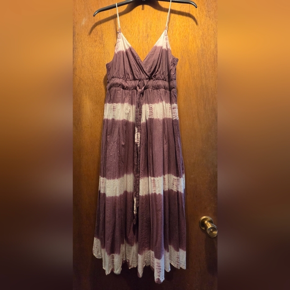 Metro 7 Dresses & Skirts - Metro 7 Mauve & White Tie-Dye Midi Summer Dress Sz8